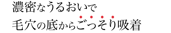 毛穴の底からごっそり吸着